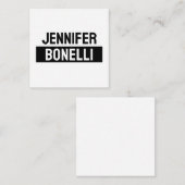 Minimalist Black & White Plain Elegant Modern Name Begleitkarte (Vorne/Hinten)