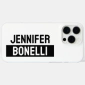 Minimalist Black & White Plain Elegant Modern Name Case-Mate iPhone Hülle (Rückseite (Horizontal))
