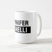 Minimalist Black & White Plain Elegant Modern Name Kaffeetasse (VorderseiteRechts)