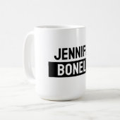 Minimalist Black & White Plain Elegant Modern Name Kaffeetasse (Vorderseite Links)