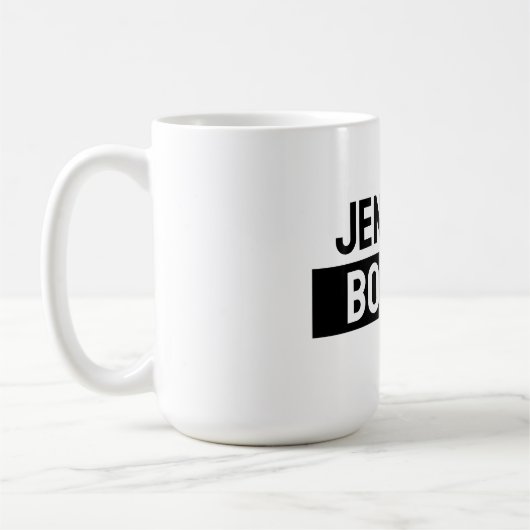 Minimalist Black & White Plain Elegant Modern Name Kaffeetasse (Links)
