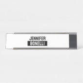 Minimalist Black & White Plain Elegant Modern Name Schreibtischnamensplakette (Vorderseite )