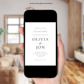 Minimalist Black White QR Code Wedding Evening Einladung