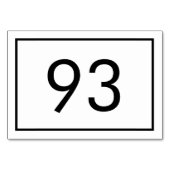 Minimalist Black White Rectangle Restaurant Tischnummer (Rückseite)
