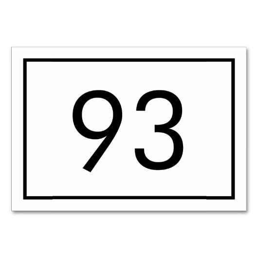 Minimalist Black White Rectangle Restaurant Tischnummer (Vorderseite)