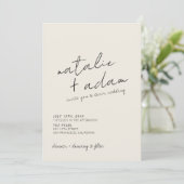 Minimalist Black & White Retro Fun Modern Wedding Einladung (Stehend Vorderseite)