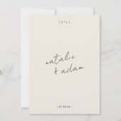 Minimalist Black & White Retro Fun Modern Wedding Einladung (Rückseite)