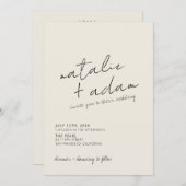 Minimalist Black & White Retro Fun Modern Wedding Einladung (Vorne/Hinten)