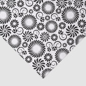 Minimalist Black White Retro Spiral Flower Pattern Seidenpapier (Ausschnitt)