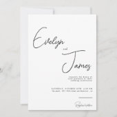 Minimalist Black & White Romantic Modern Wedding Einladung (Vorderseite)