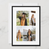 Minimalist Black White Script Grad Party Photo  Einladung (Rückseite)