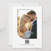 Minimalist Black & White Timeless Wedding QR Code Einladung (Rückseite)