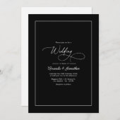 Minimalist Black & White Timeless Wedding QR Code Einladung (Vorne/Hinten)