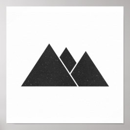 Minimalist Black & White Triangles Poster
