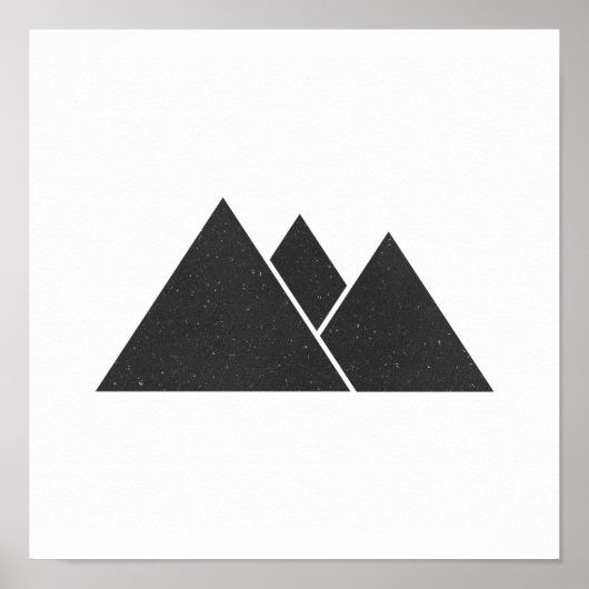 Minimalist Black & White Triangles Poster (Vorne)