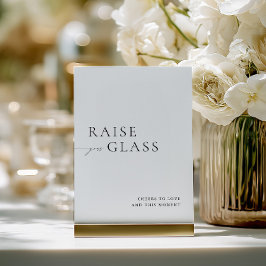 Minimalist Black & White Wedding Bar Sign Einladung