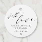 Minimalist Black White Wedding Favors Tags Geschenkanhänger (Vorderseite)