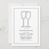 Minimalist Black & White Wedding Rehearsal Dinner Einladung (Vorderseite)