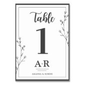 Minimalist Black & White Wedding Tischnummer (Rückseite)