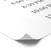 Minimalist Black & White Wedding Welcome Timeline Poster (Ecke)