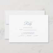 Minimalist Black With Blue Wedding RSVP Cards Karte (Vorderseite)