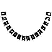 Minimalist Black With White Bunnies Happy Easter Wimpelkette (Alle)