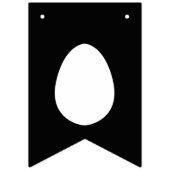 Minimalist Black With White Bunnies Happy Easter Wimpelkette (Erste Fahne)