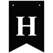 Minimalist Black With White Bunnies Happy Easter Wimpelkette (Dritte Fahne)