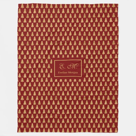 Minimalist Blanket Red Gold Luxe Christmas Gift Fleecedecke (Vorderseite)