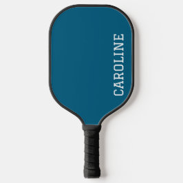 Minimalist Blau Personalisierter Name Pickleball Schläger