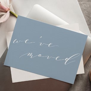 Minimalist Blau Skript Wir Zogen Neues Zuhause Umz Postkarte