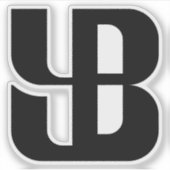 Minimalist Blau YB Buchstabe Aufkleber (Vorderseite)