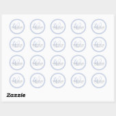 Minimalist Blau Zwei-Rahmen-Monogramm Runder Aufkleber (Blatt)