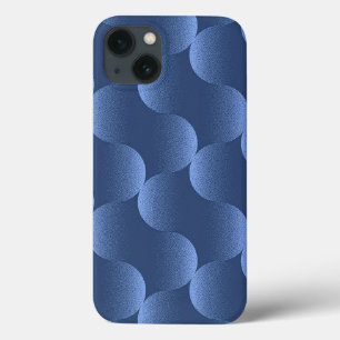 Minimalist Blaues Geometrisches Wellenmuster Matt Case-Mate iPhone Hülle