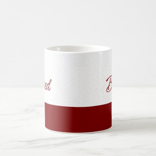 Minimalist Blessed Burgundy Script Art Kaffeetasse (Mittel)