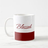 Minimalist Blessed Burgundy Script Art Kaffeetasse (Links)