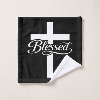 Minimalist Blessed Cross Christian Faith Design Badhandtuch Set