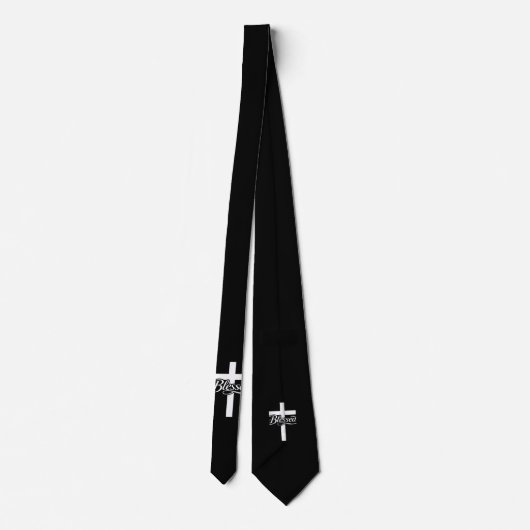 Minimalist Blessed Cross Christian Faith Design Krawatte (Rückseite)