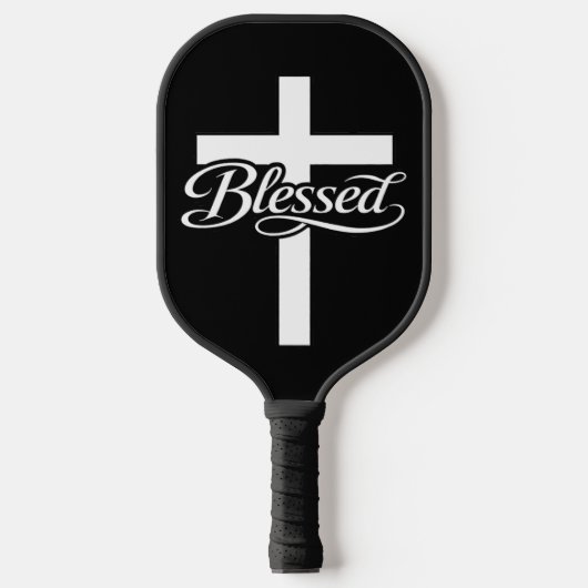 Minimalist Blessed Cross Christian Faith Design Pickleball Schläger (Vorderseite)