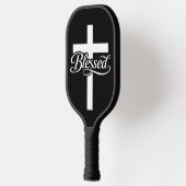 Minimalist Blessed Cross Christian Faith Design Pickleball Schläger (Links)