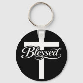 Minimalist Blessed Cross Christian Faith Design Schlüsselanhänger (Vorderseite)