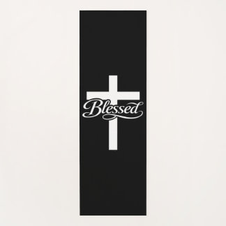 Minimalist Blessed Cross Christian Faith Design Yogamatte