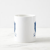 Minimalist Blue and White Modern Initial Monogram Kaffeetasse (Mittel)