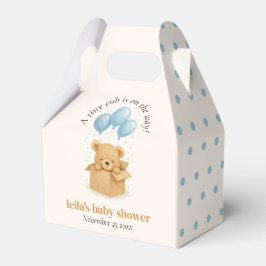 Minimalist Blue Bear Balloon Baby Shower Geschenkschachtel