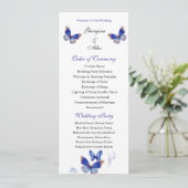 Minimalist Blue Editable Photo Wedding Program Programm (Stehend Vorderseite)