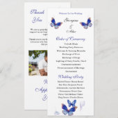 Minimalist Blue Editable Photo Wedding Program Programm (Vorne/Hinten)