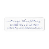 Minimalist Blue Elegant Christmas Return Address (Vorne)