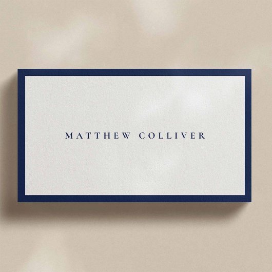 Minimalist Blue Frame Luxury Business Card Visitenkarte