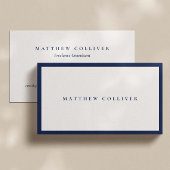 Minimalist Blue Frame Luxury Business Card Visitenkarte