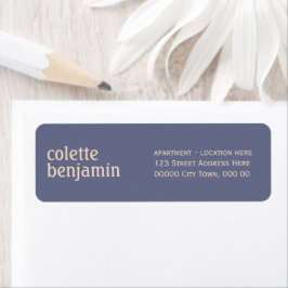 Minimalist Blue-Grey & Pale Peach Address